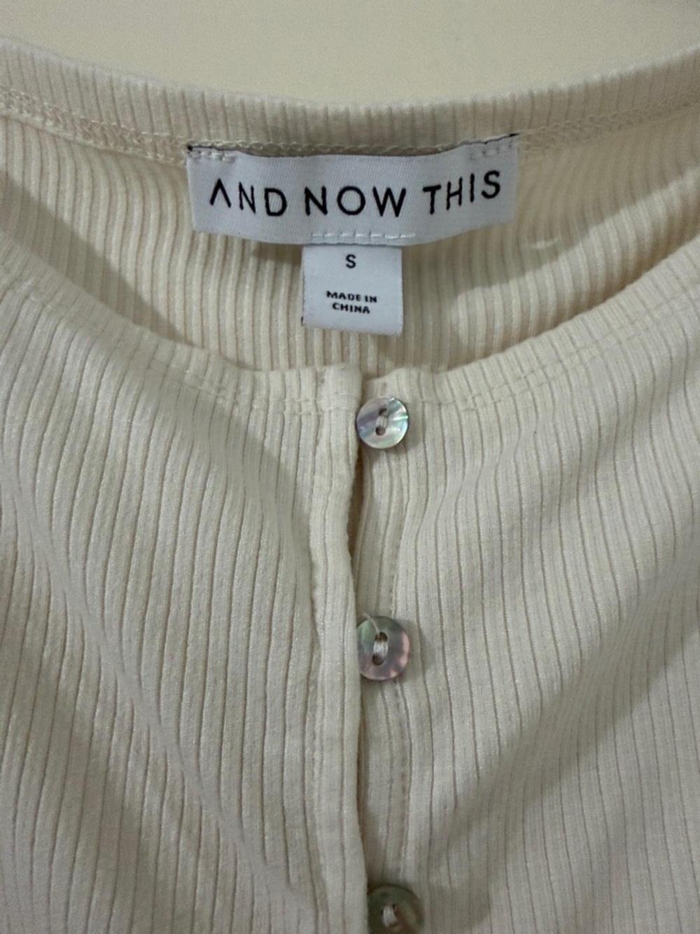 And Now This Cream Ribbed Button-Front Tank - Picture 2 of 4